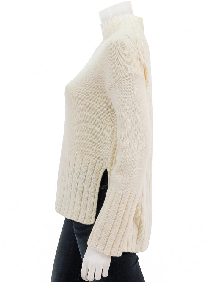 Side view of Barbour's winona pullover in antique white.