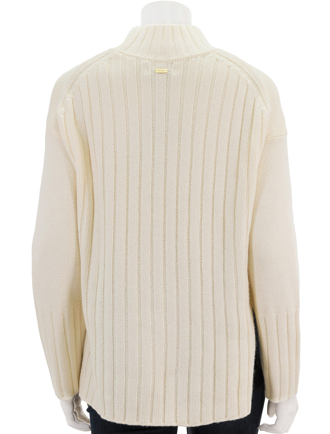 Back view of Barbour's winona pullover in antique white.