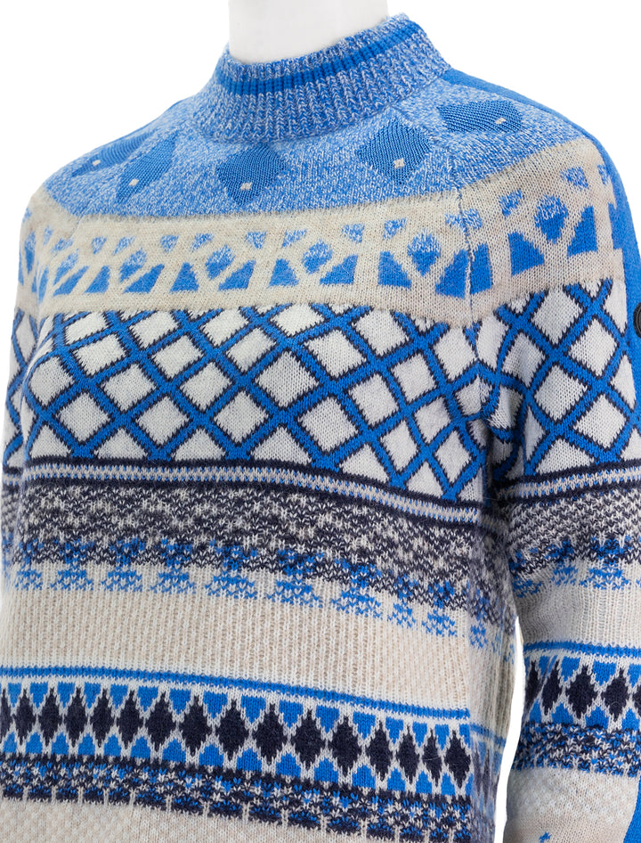 Close-up view of BOGNER's annette pullover in blue.