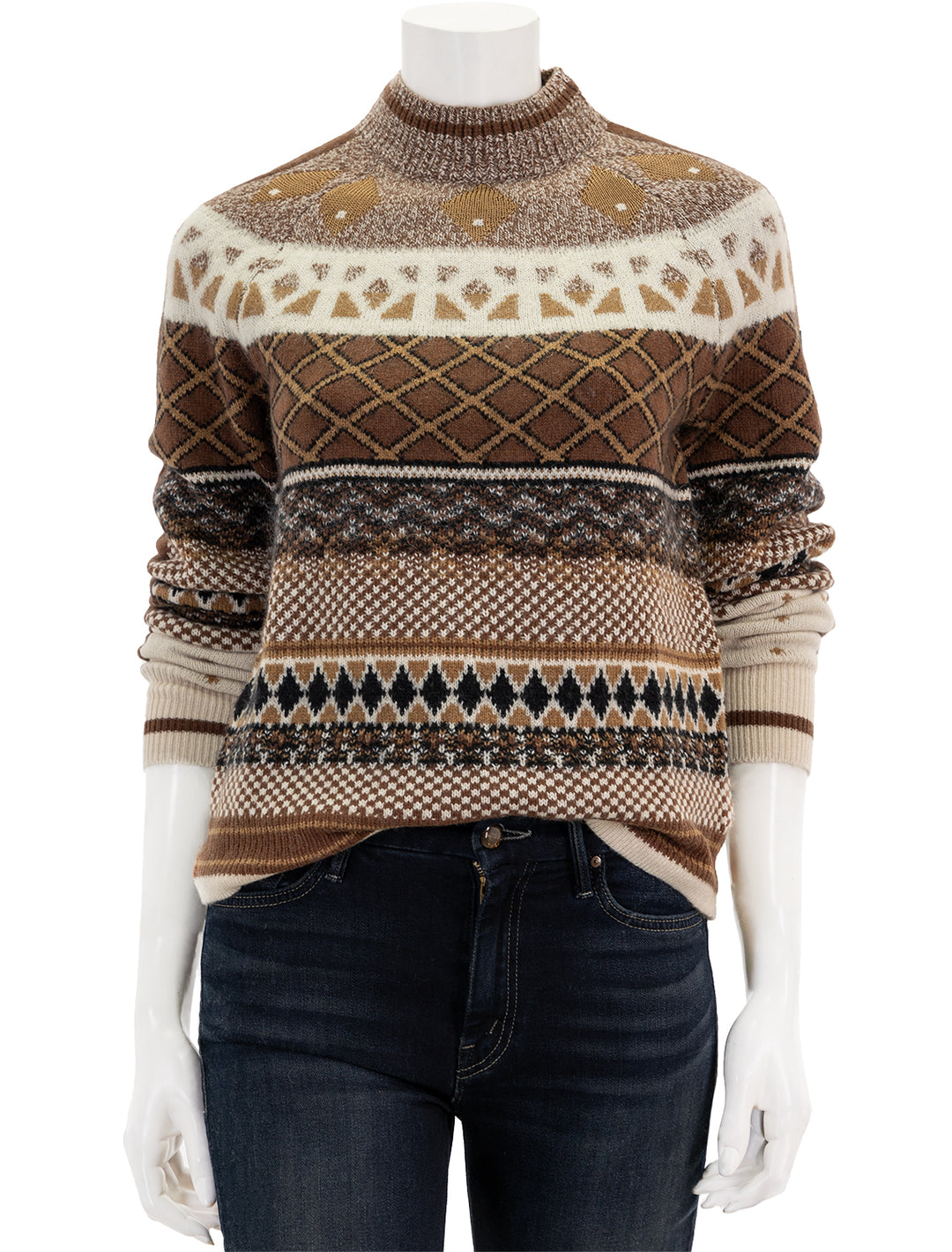 Front view of Bogner's annette pullover in chocolate.