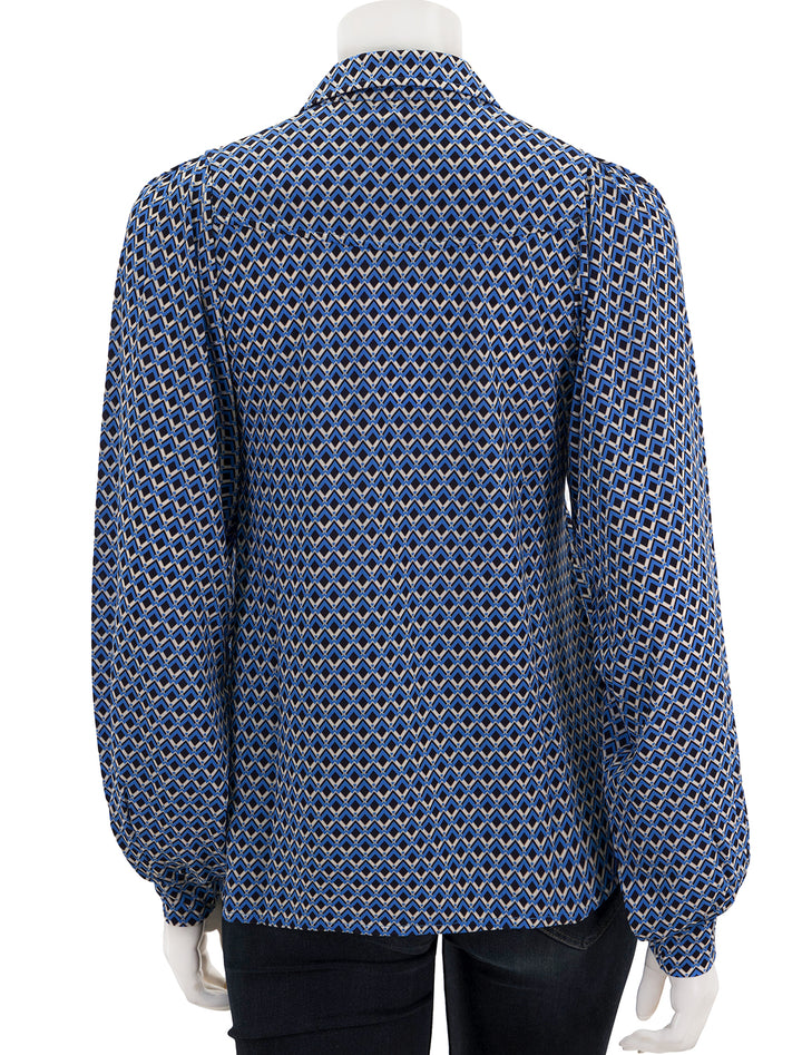 Back view of Bogner's sephie top in blue.