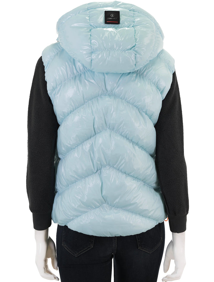 Back view of Bogner Fire + Ice's naima vest in pale blue.