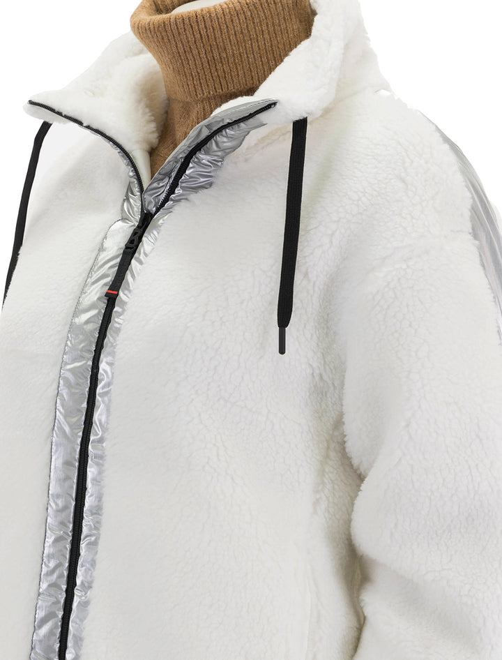 Close-up view of Bogner Fire + Ice's ninetta zip in white.