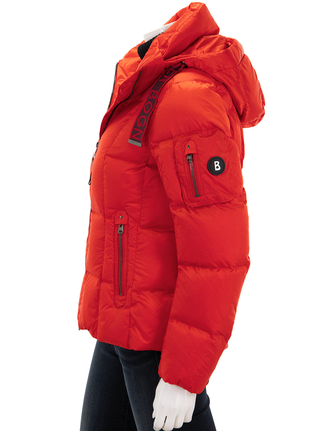 Side view of Bogner's feline in red.