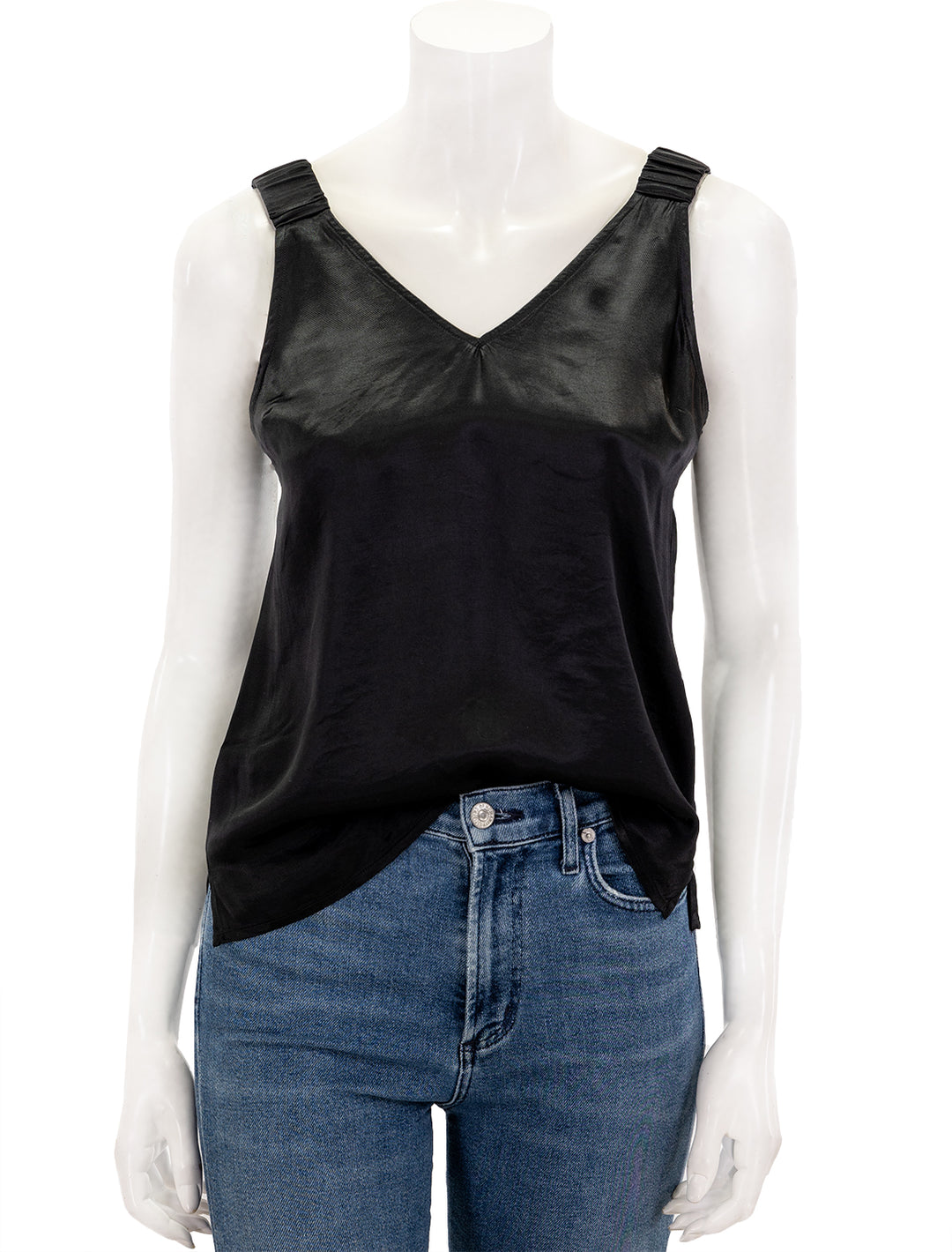 Front view of Nation LTD.'s kyle tank with elastic detail in black.