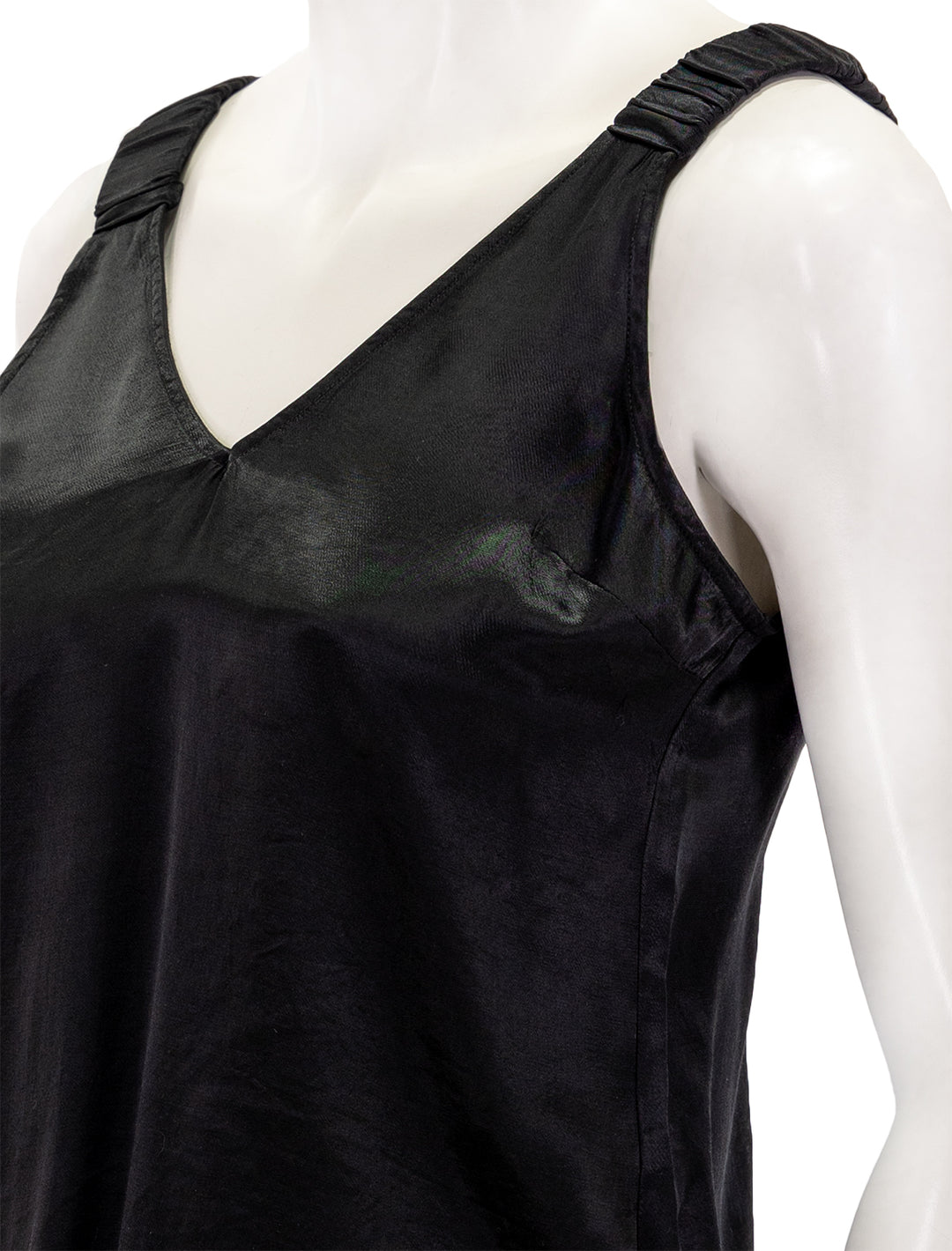Close-up view of Nation LTD.'s kyle tank with elastic detail in black.