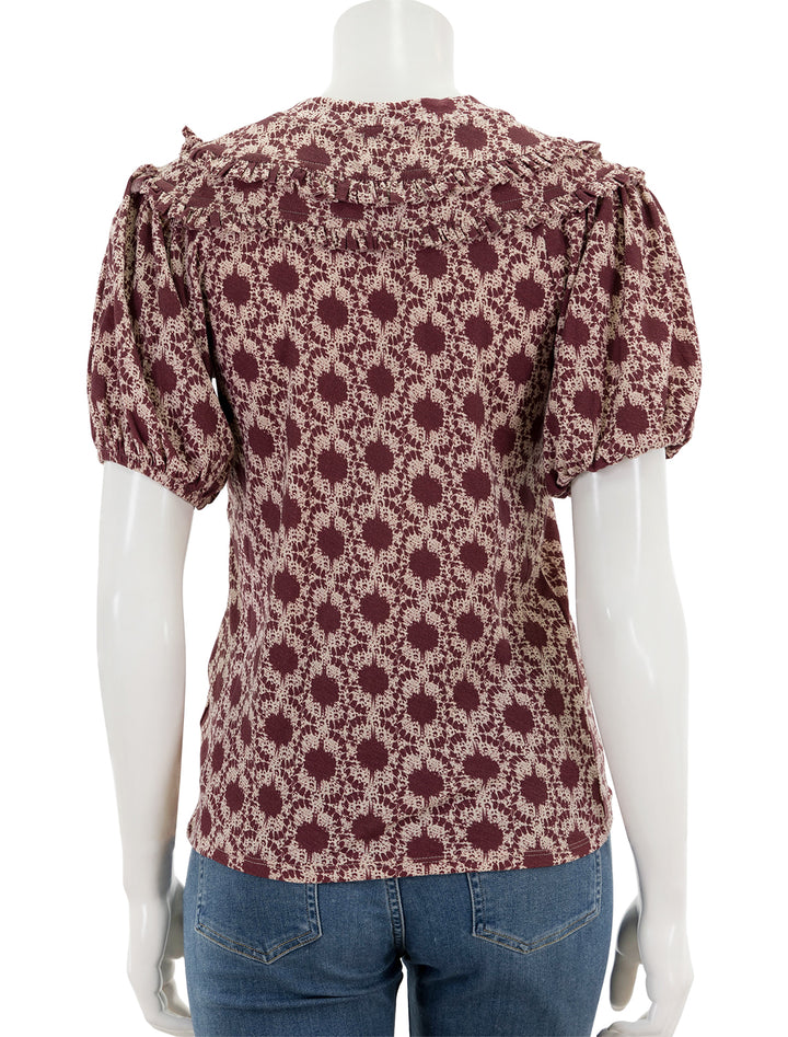 Back view of Nation LTD's judith yoked tee in ikat.