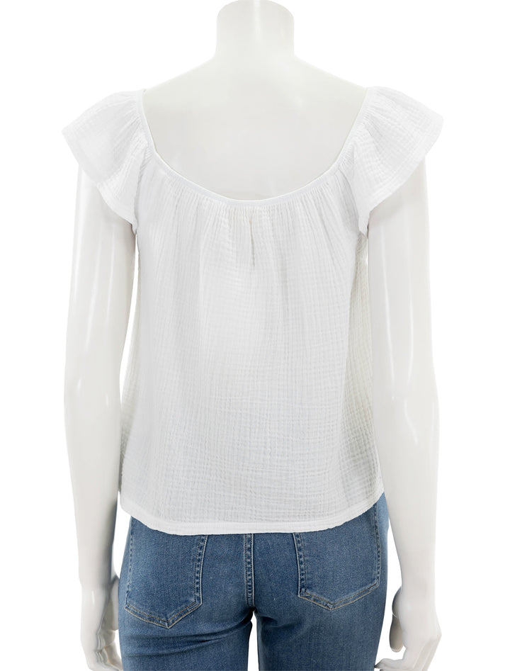 Back view of Nation LTD's wyoming flutter tank in white.