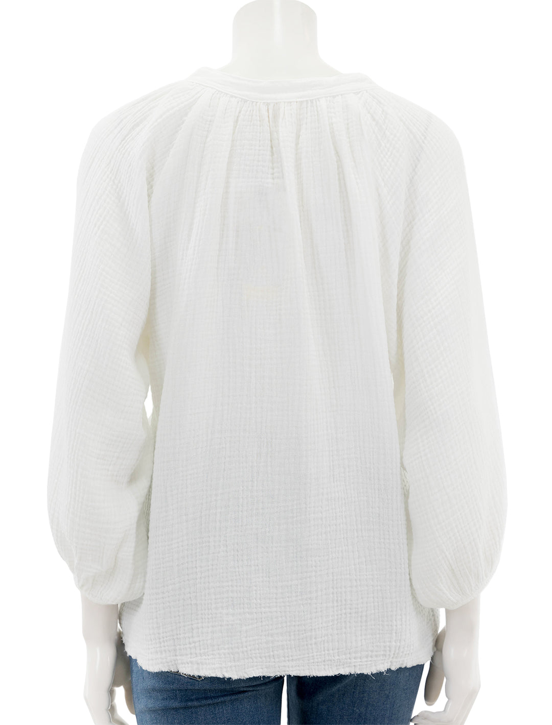 Back view of Nation LTD's mimi romance top in white.