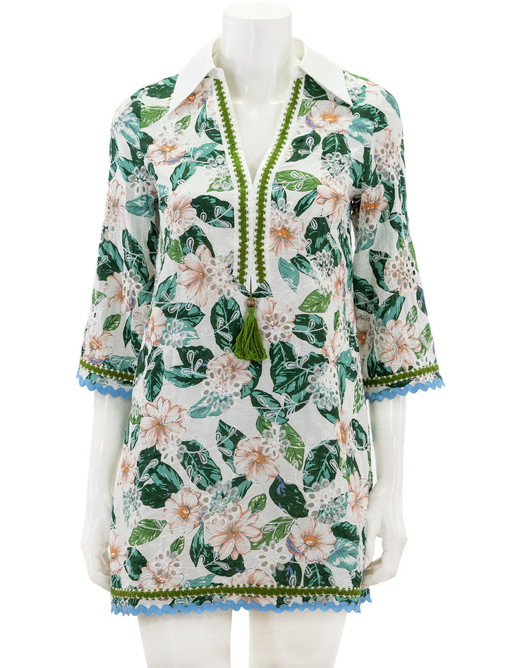 Front view of English Factory's floral tunic dress.