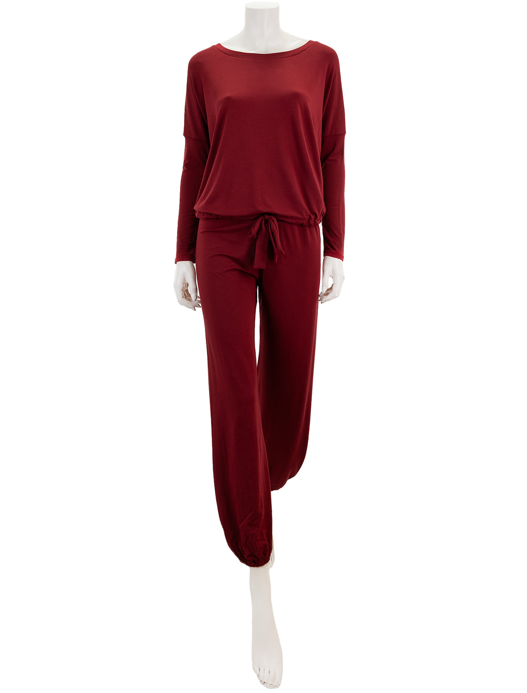 Front view of Eberjey's gisele slouchy set in sangria.