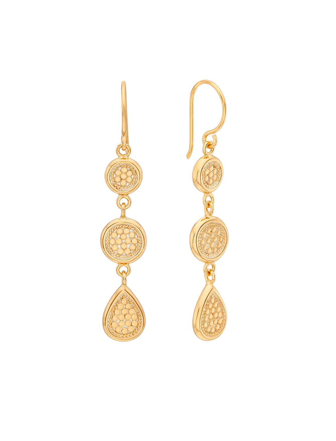 Twin-crest Bloom Gold Drop Earrings | Jewelry Online Shopping | Gold Studs  & Earrings