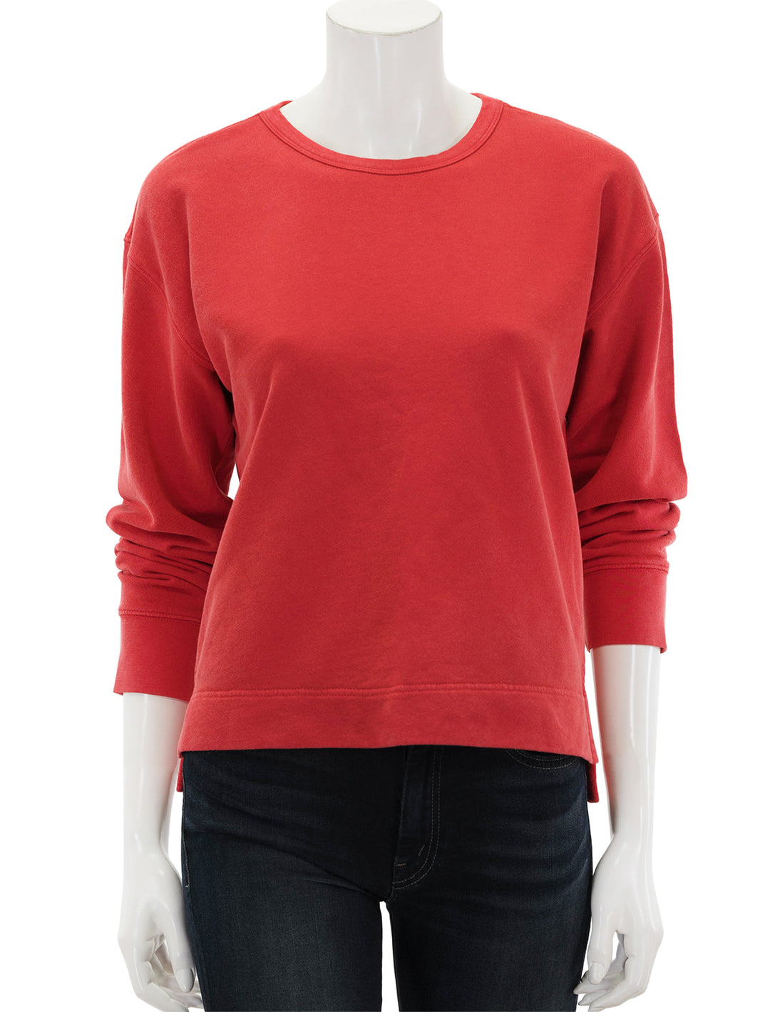 Front view of Alex Mill's vintage sweatshirt you've been searching for in cardinal red.