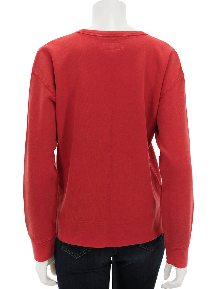 Back view of Alex Mill's vintage sweatshirt you've been searching for in cardinal red.