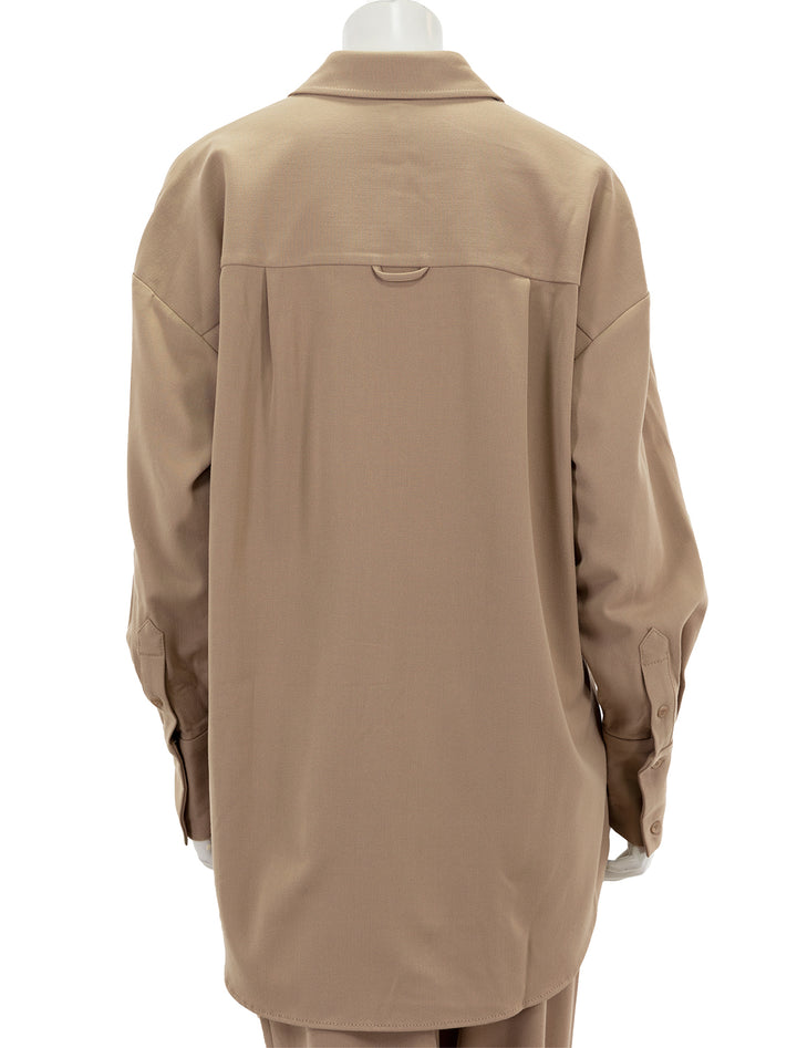 Back view of STAUD's Colton Shirt in Camel.