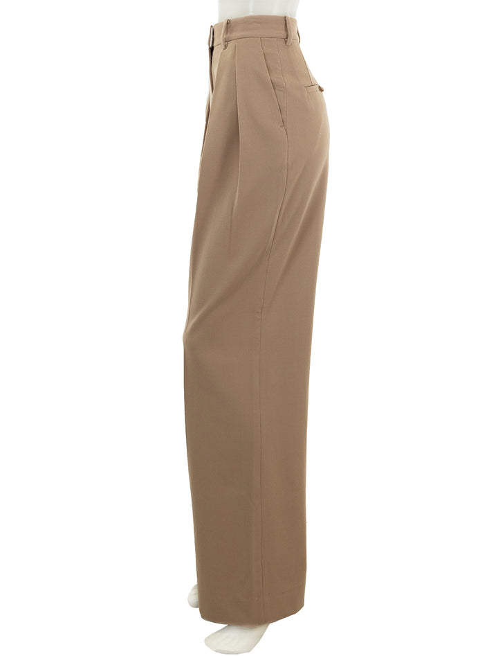 Side view of STAUD's Luisa Pant in Camel.