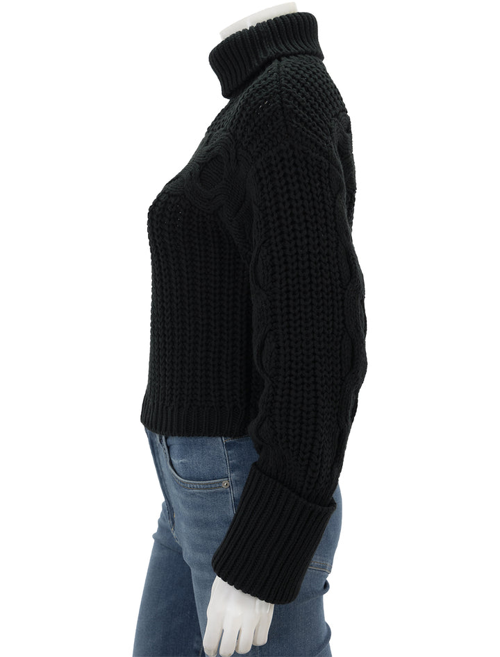 Side view of STAUD's vernacular sweater in black.