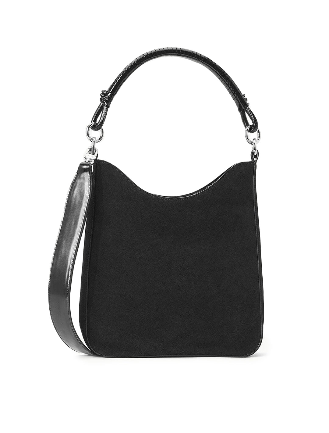 Front view of STAUD's mel bag in black.