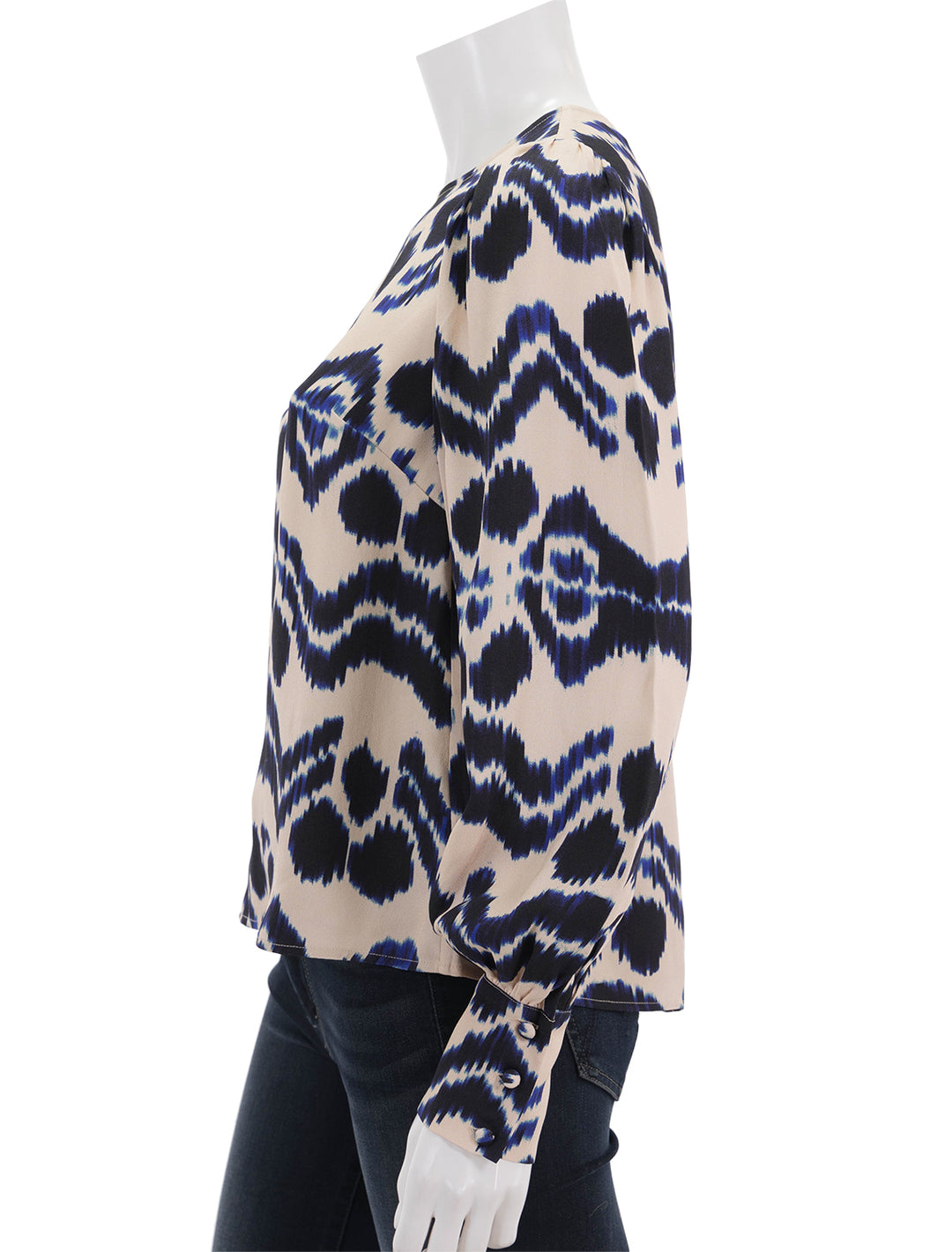 Side view of Ulla Johnson's liliana top in nimbus.
