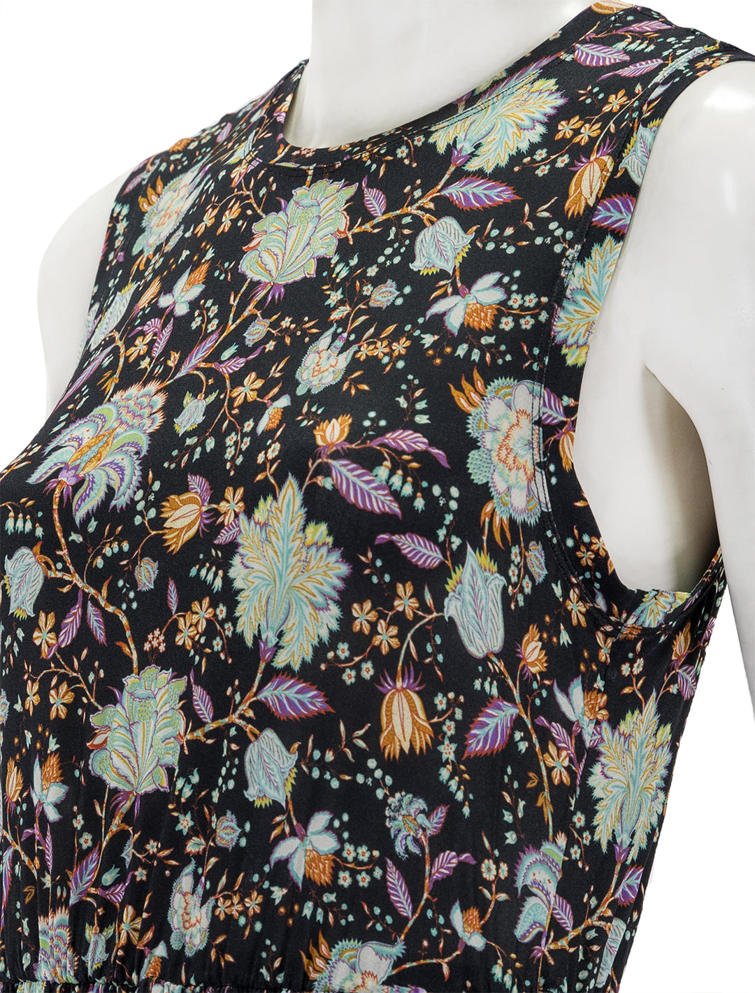 Close-up view of Ulla Johnson's clea dress in nuit.