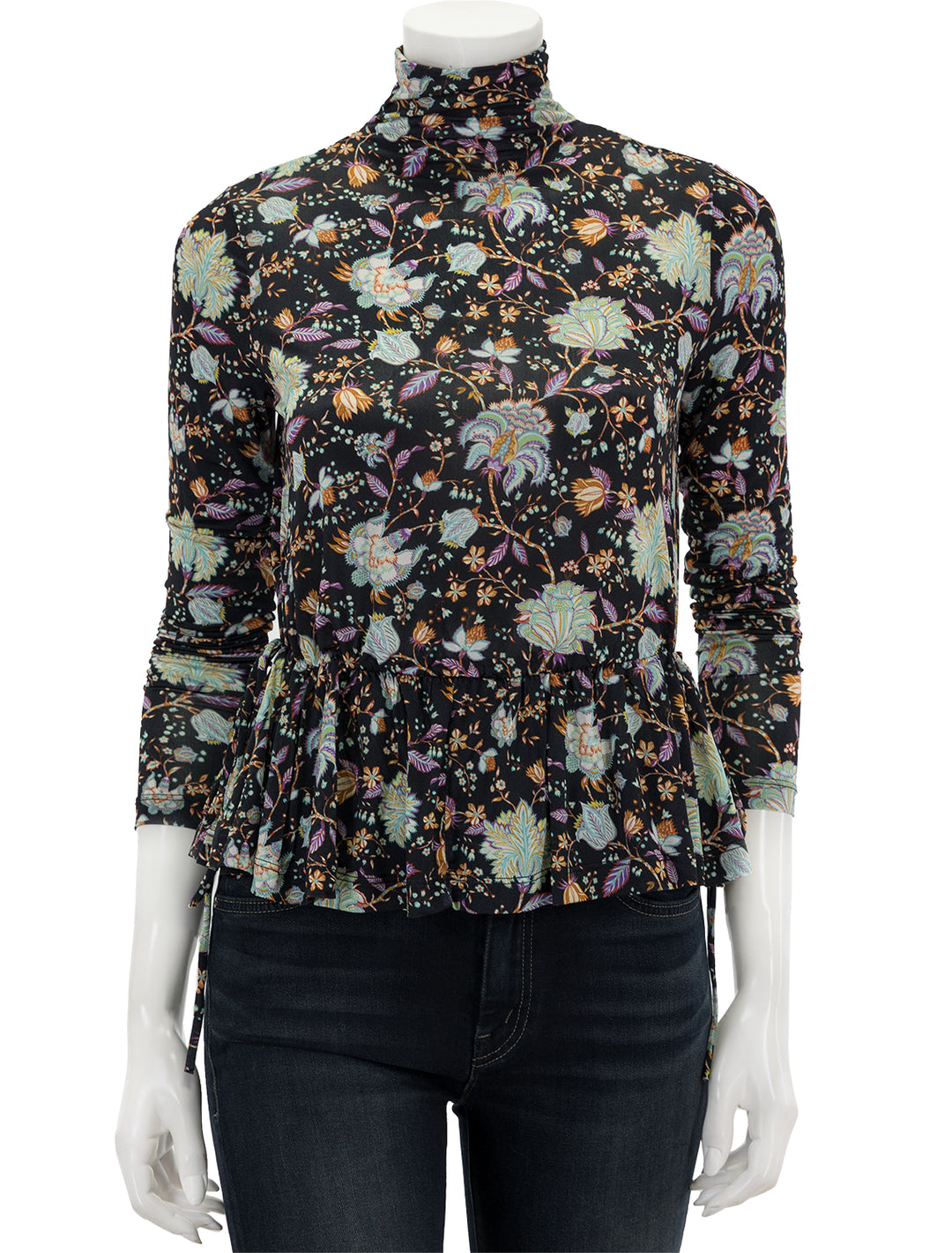 Front view of Ulla Johnson's nina top in nuit.