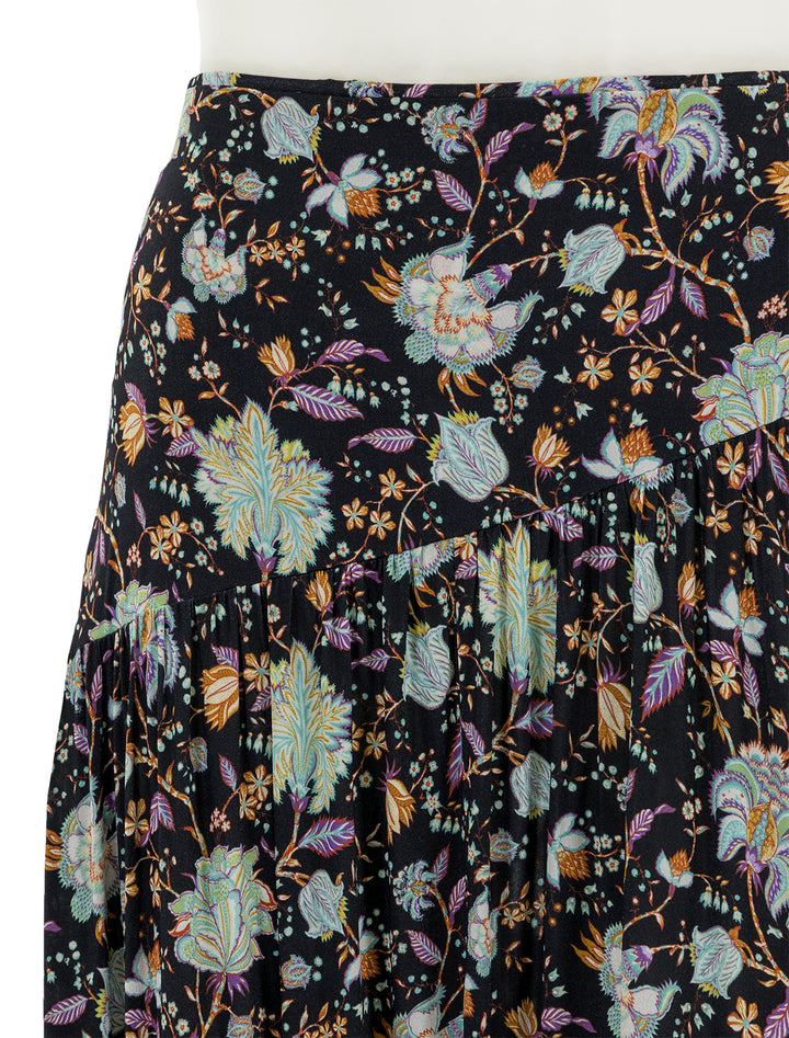 Close-up view of Ulla Johnson's kiera skirt in nuit.