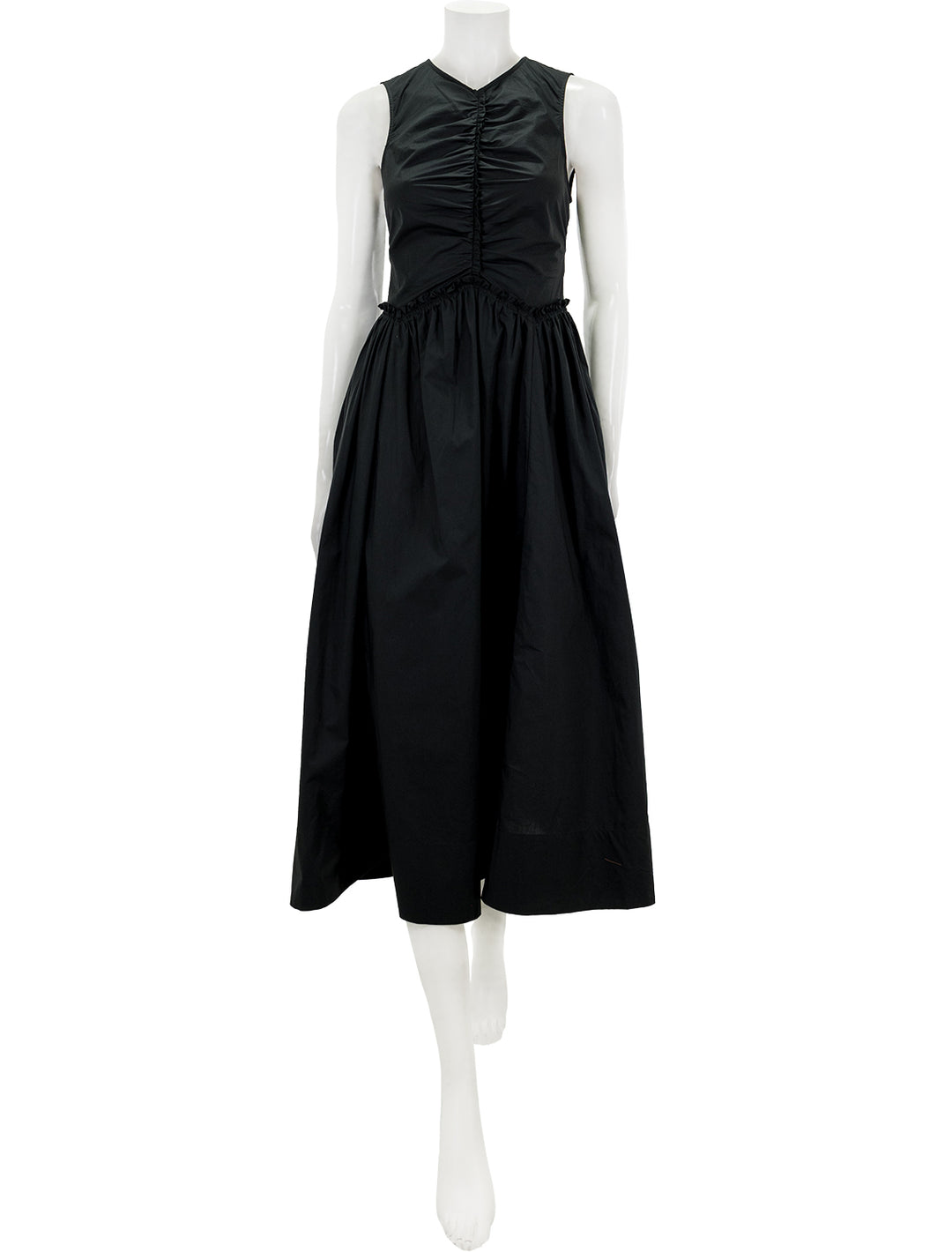 Front view of Ulla Johnson's mimi dress in noir.