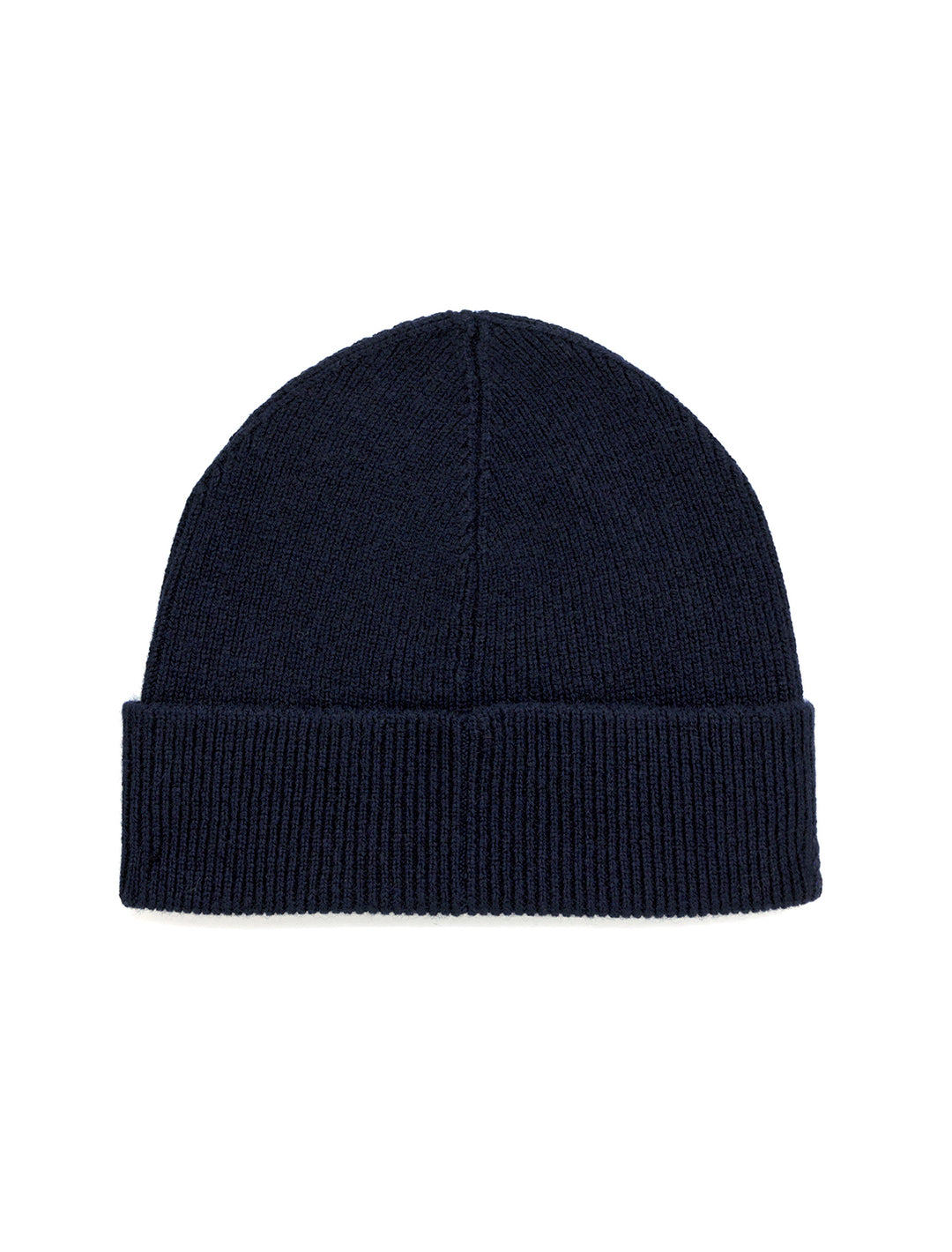 Front view of Jumper 1234's ribbed turnback hat in navy.