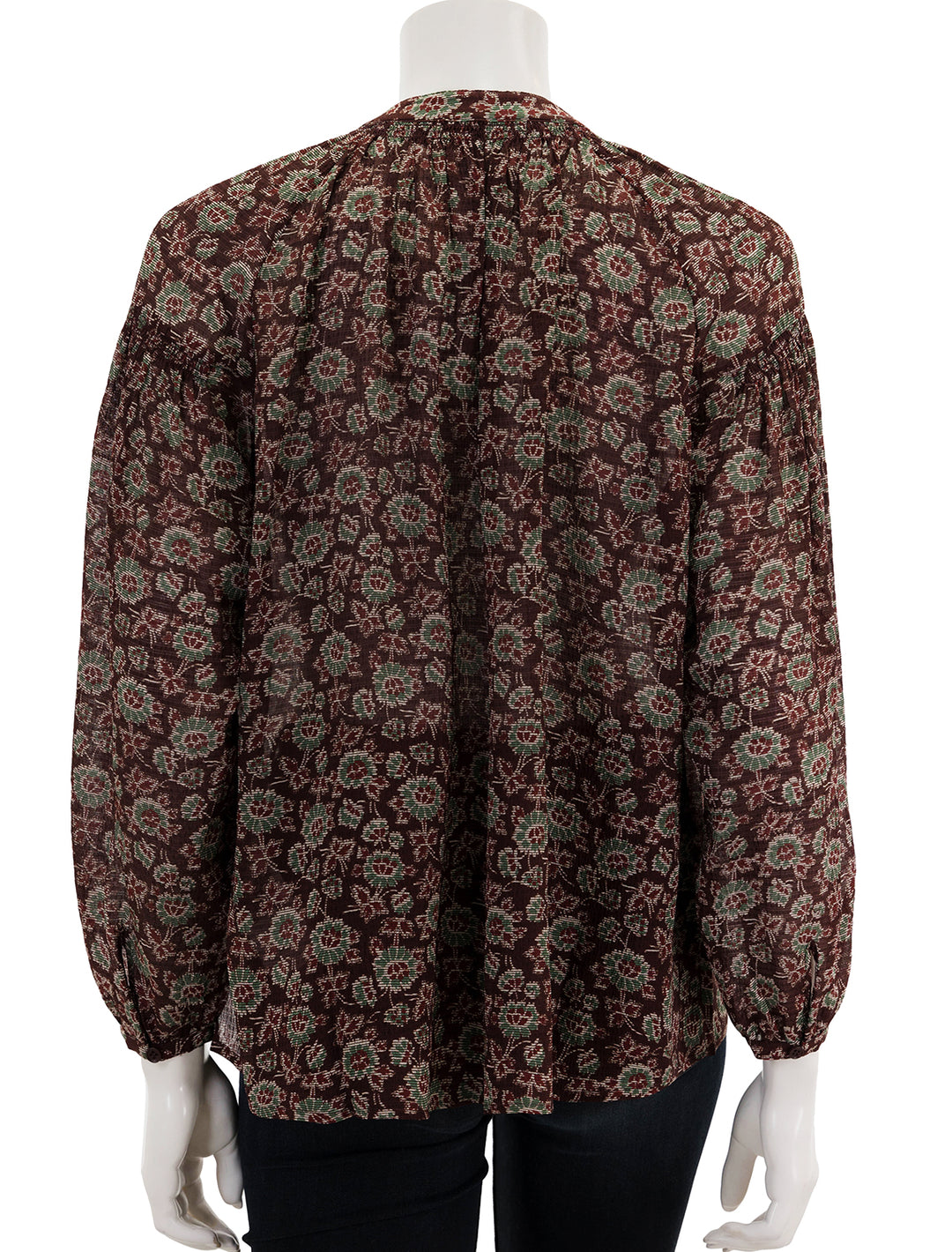 back view of nipoa blouse in marron