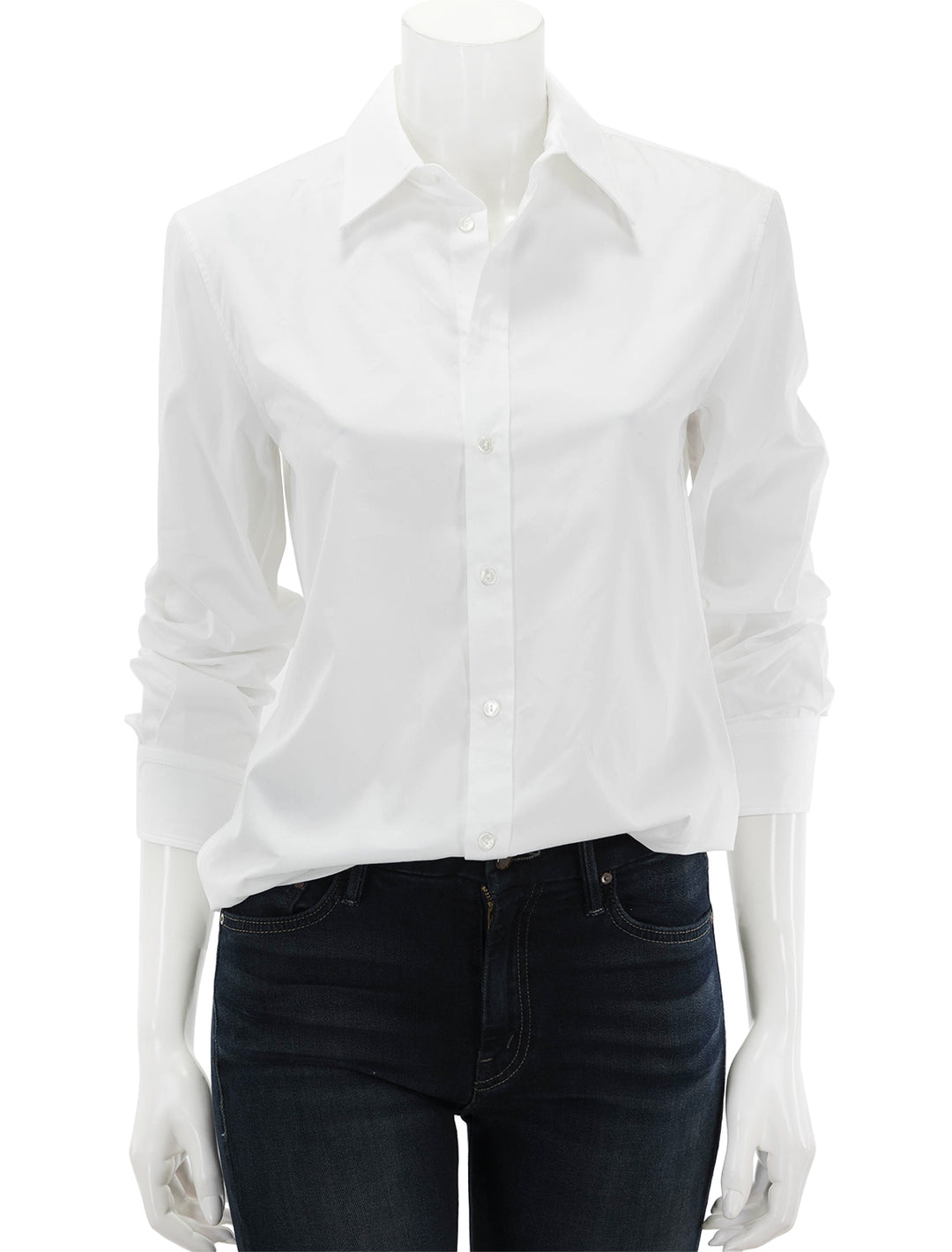 Front view of Nili Lotan's raphael classic shirt in white.