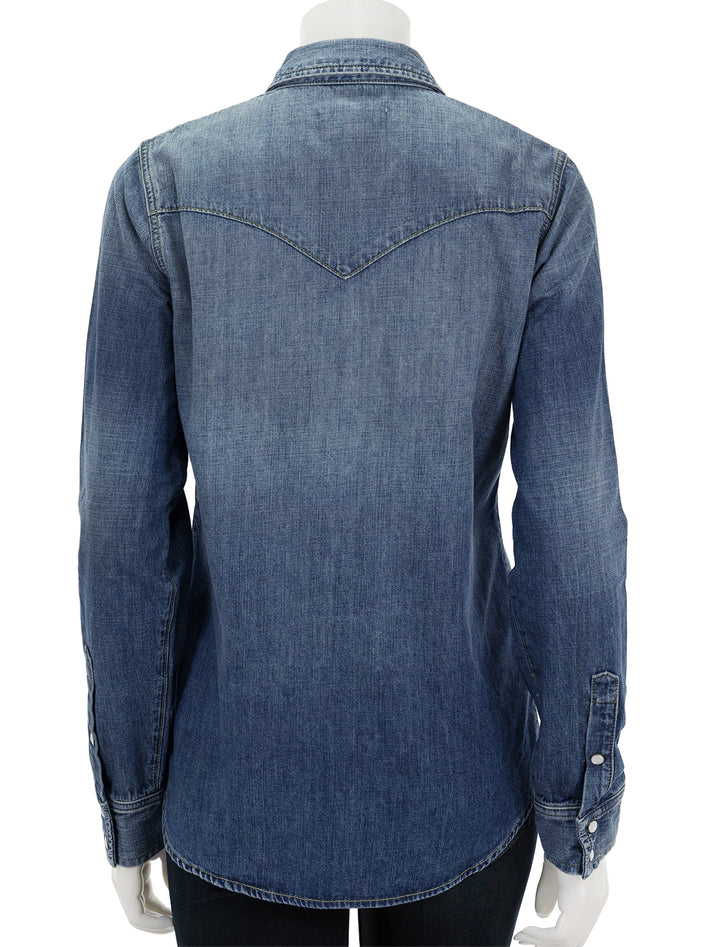Back view of Nili Lotan's travis shirt in classic wash.