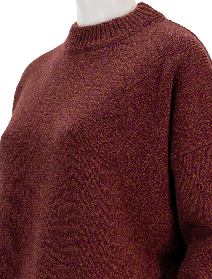 Close-up view of Vanessa Bruno's barython sweater in raisin.