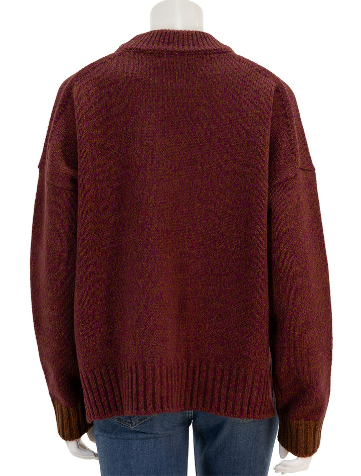 Back view of Vanessa Bruno's barython sweater in raisin.