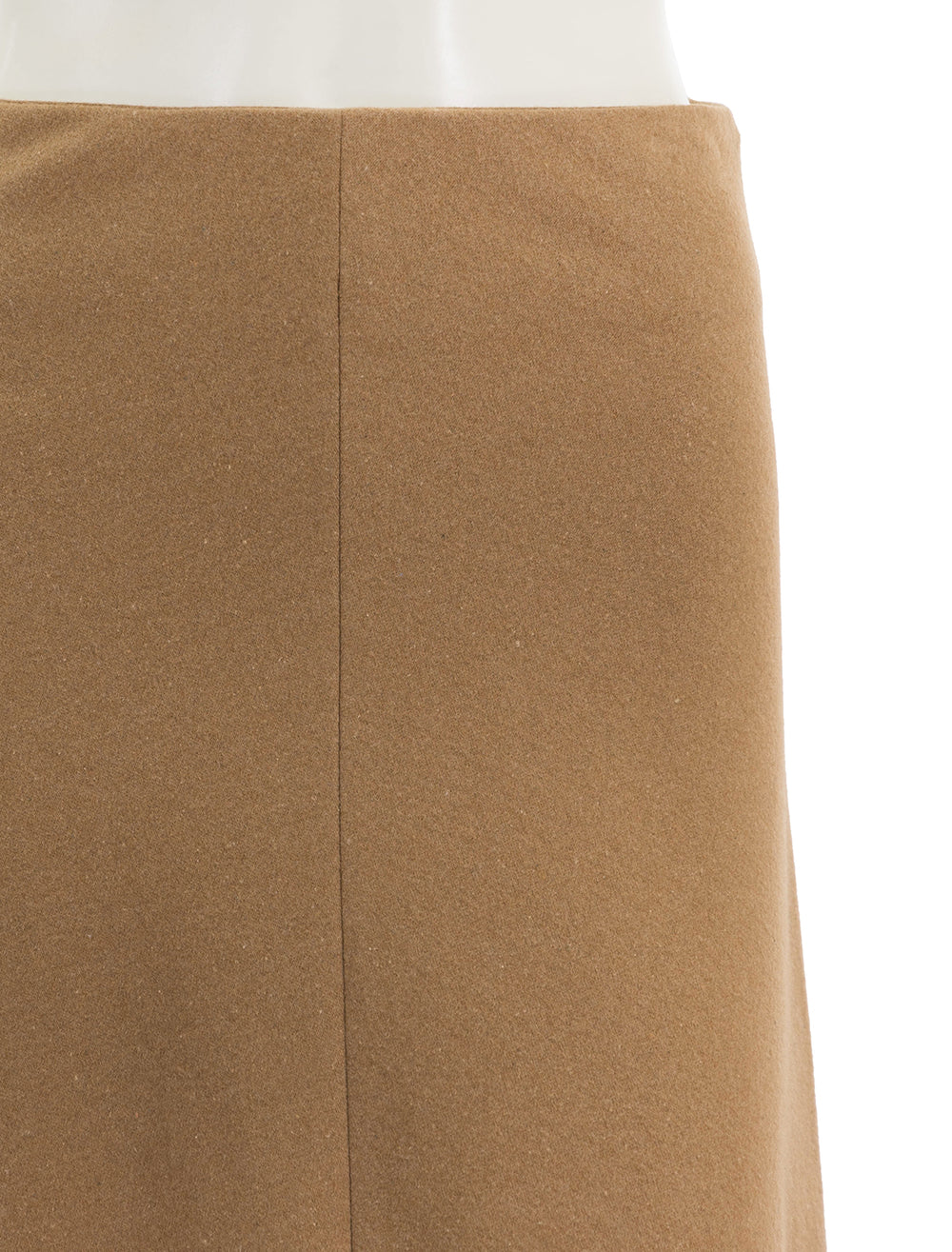 close up view of boushra skirt in camel