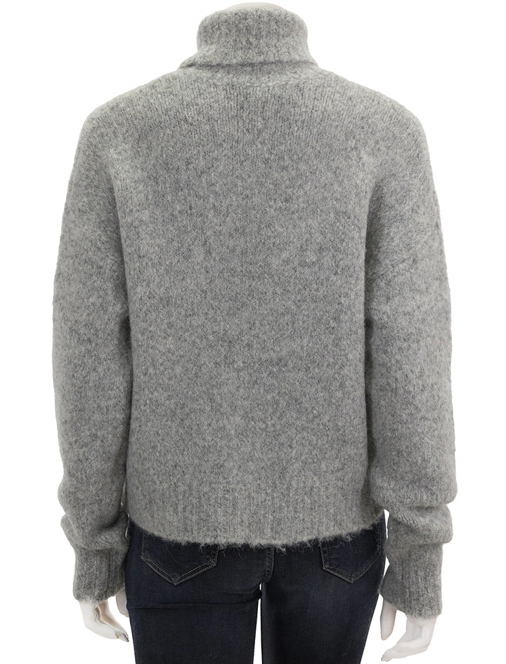 Back view of Nili Lotan's sierra sweater in light grey melange.