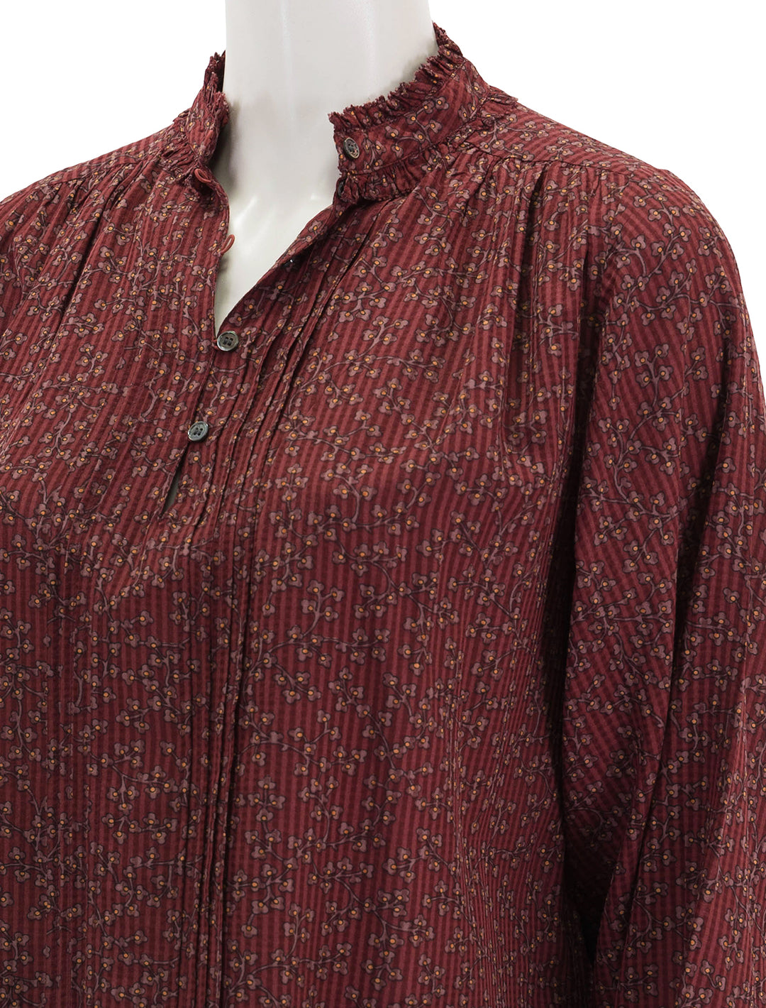 close up view of prado blouse in persan print
