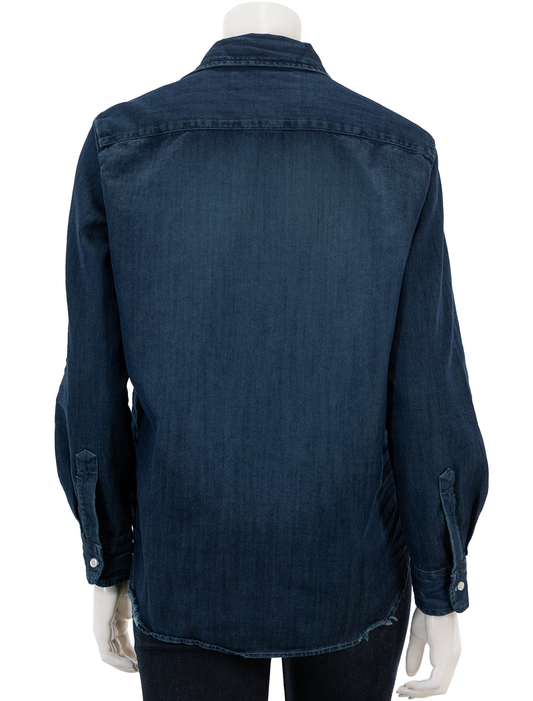 Back view of Frank & Eileen's eileen in overdyed indigo blue.