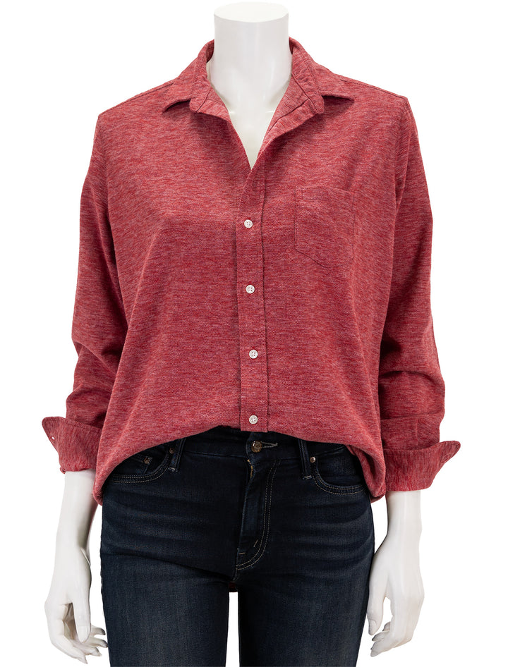 Front view of Frank & Eileen's eileen shirt in heather red.