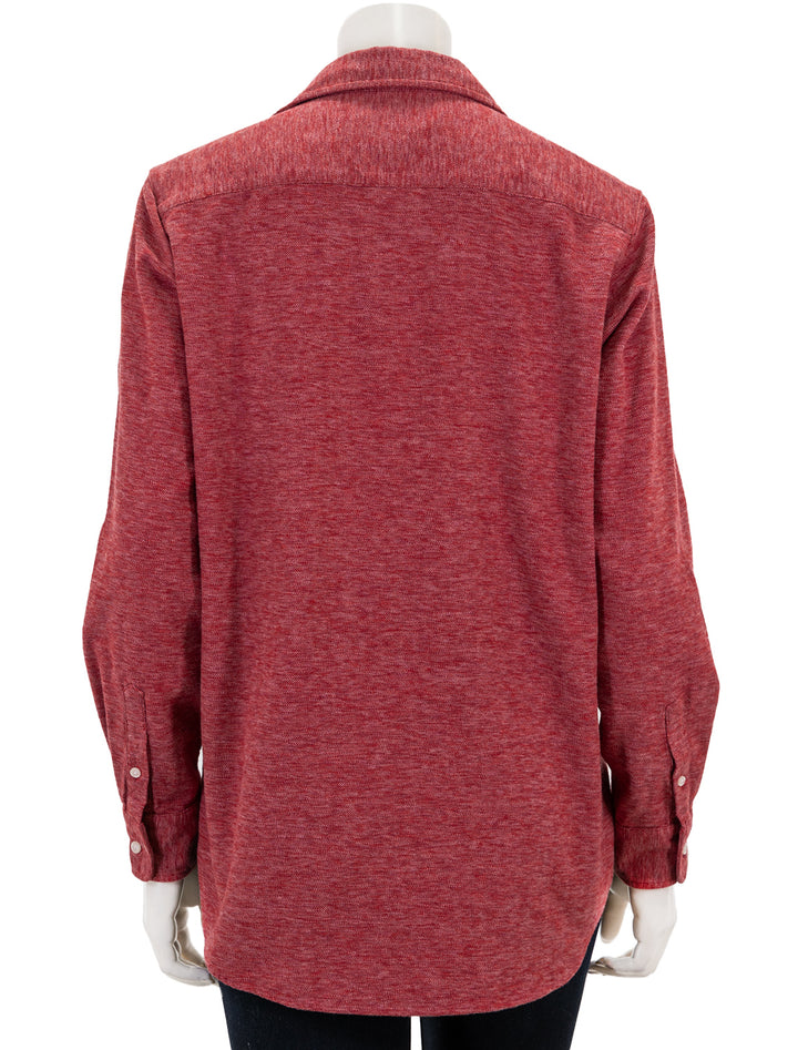 Back view of Frank & Eileen's eileen shirt in heather red.