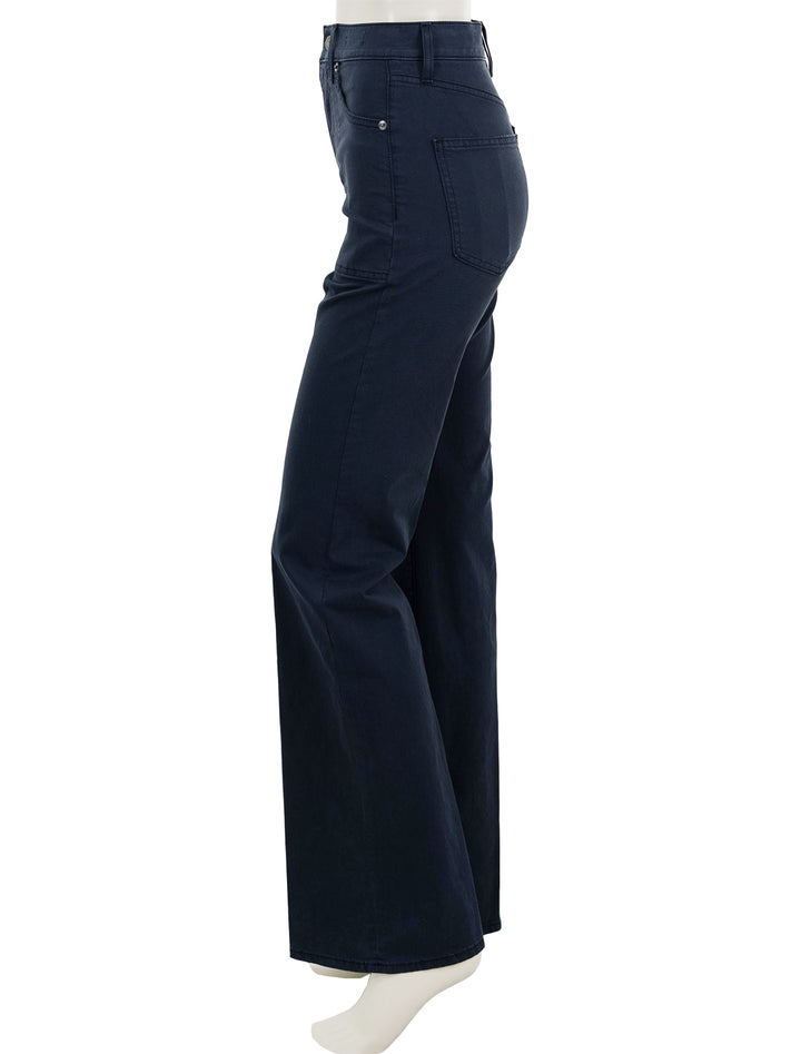 Side view of Veronica Beard's crosbie wide leg with patch pocket.