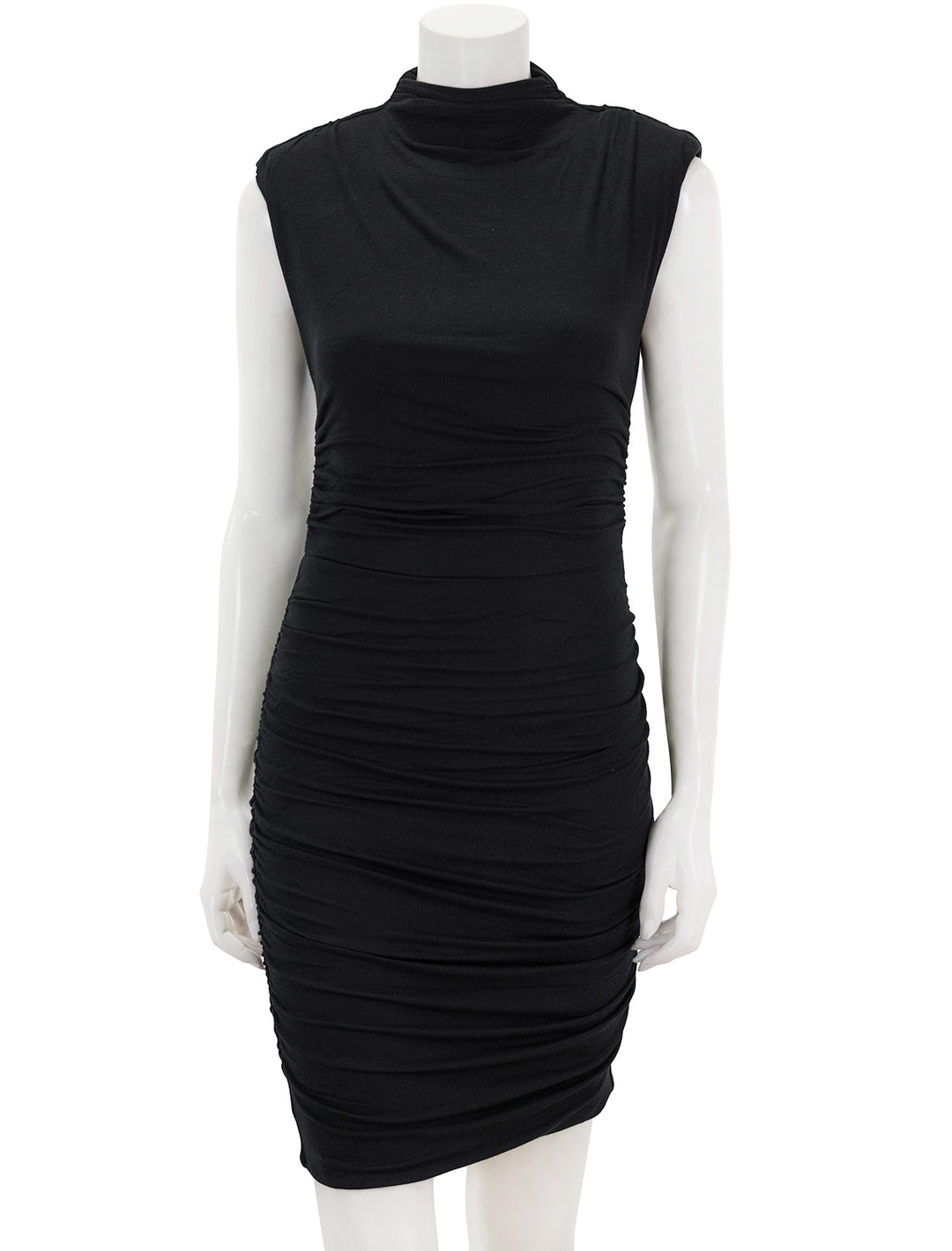 Front view of Veronica Beard's brasha dress in black.
