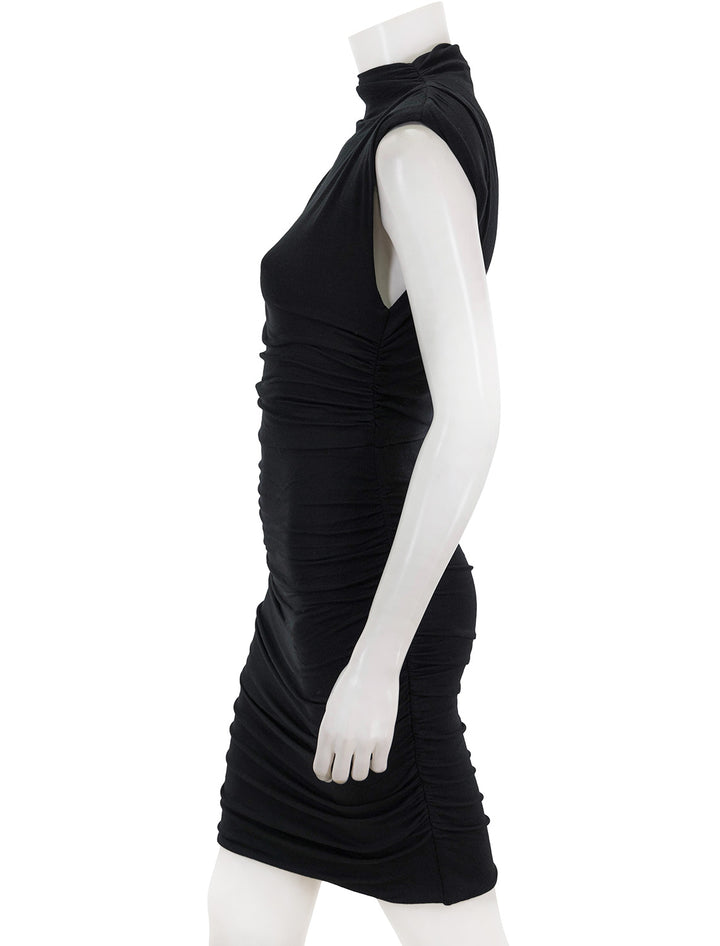 Side view of Veronica Beard's brasha dress in black.