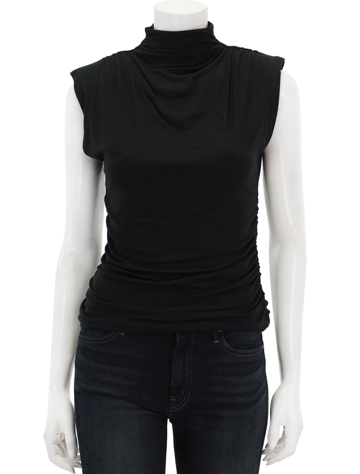 Front view of Veroncia Beard's lossa top in black.