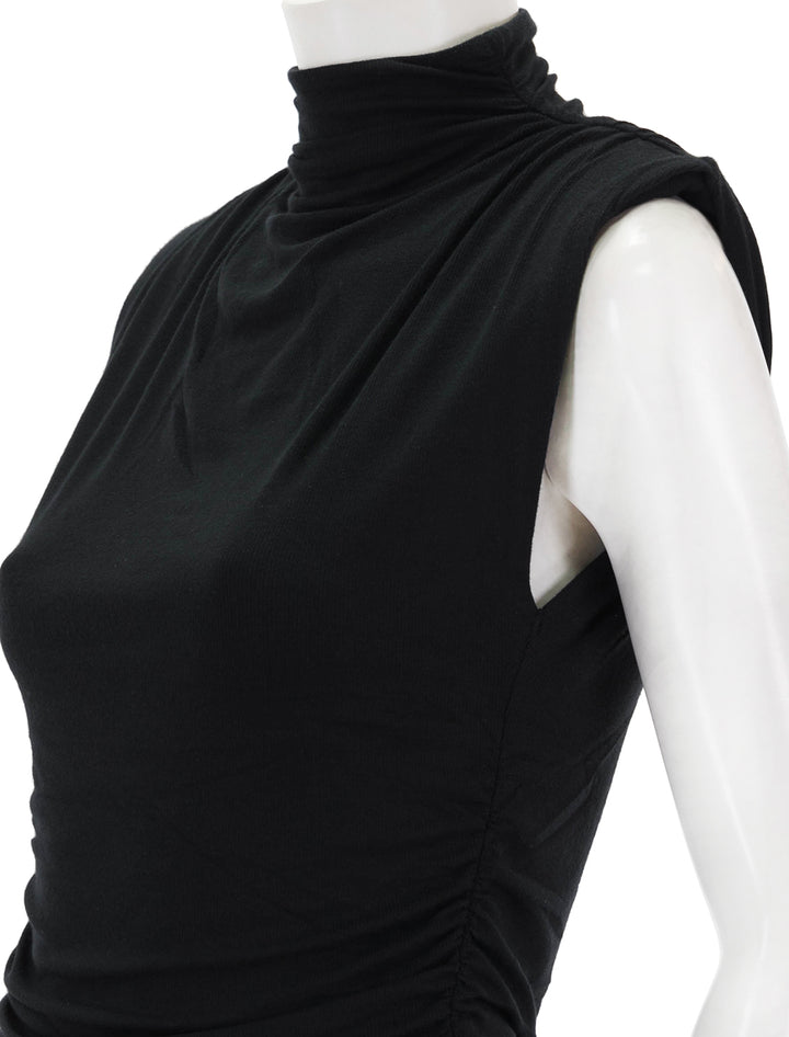Close-up view of Veroncia Beard's lossa top in black.