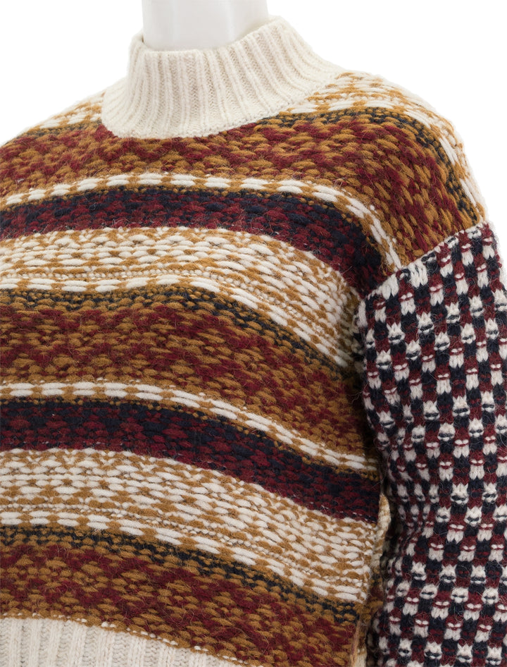 Close-up view of Veronica Beard's clary sweater.