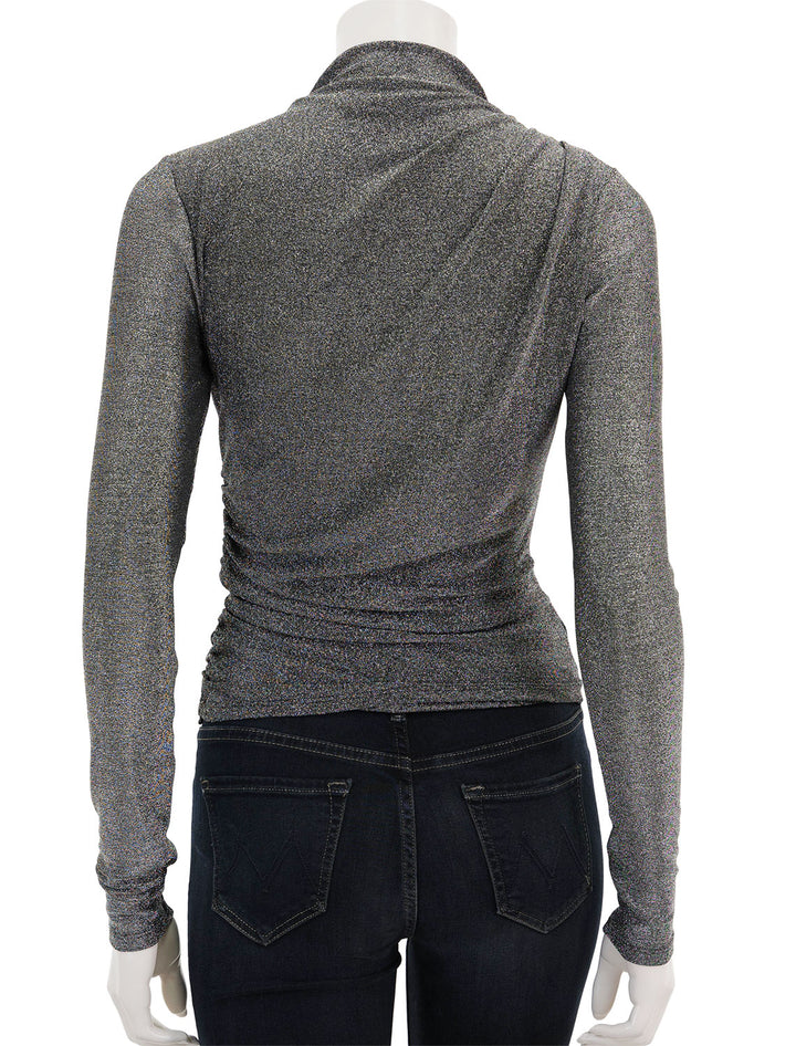 Back view of Veronica Beard's mylie top in gunmetal.