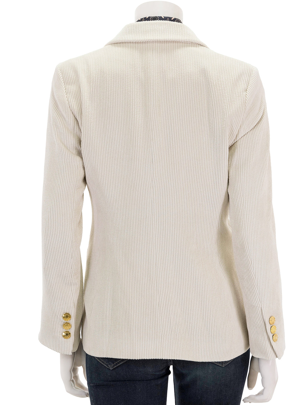 Back view of Vilagallo's chaqueta harlow in ecru cord.