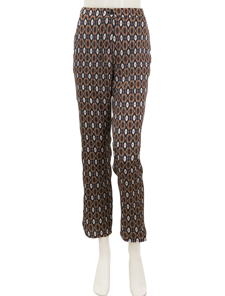 Front view of Vilagallo's ornella geometric print pants.