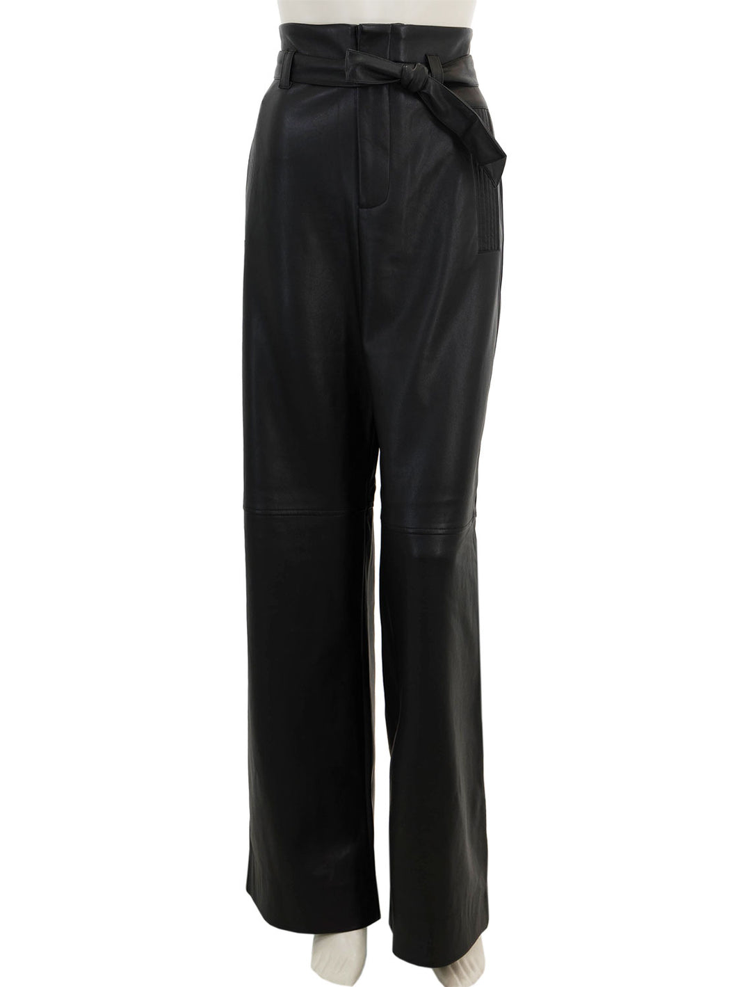 Front view of Essentiel Antwerp's encounter faux leather pants in black.
