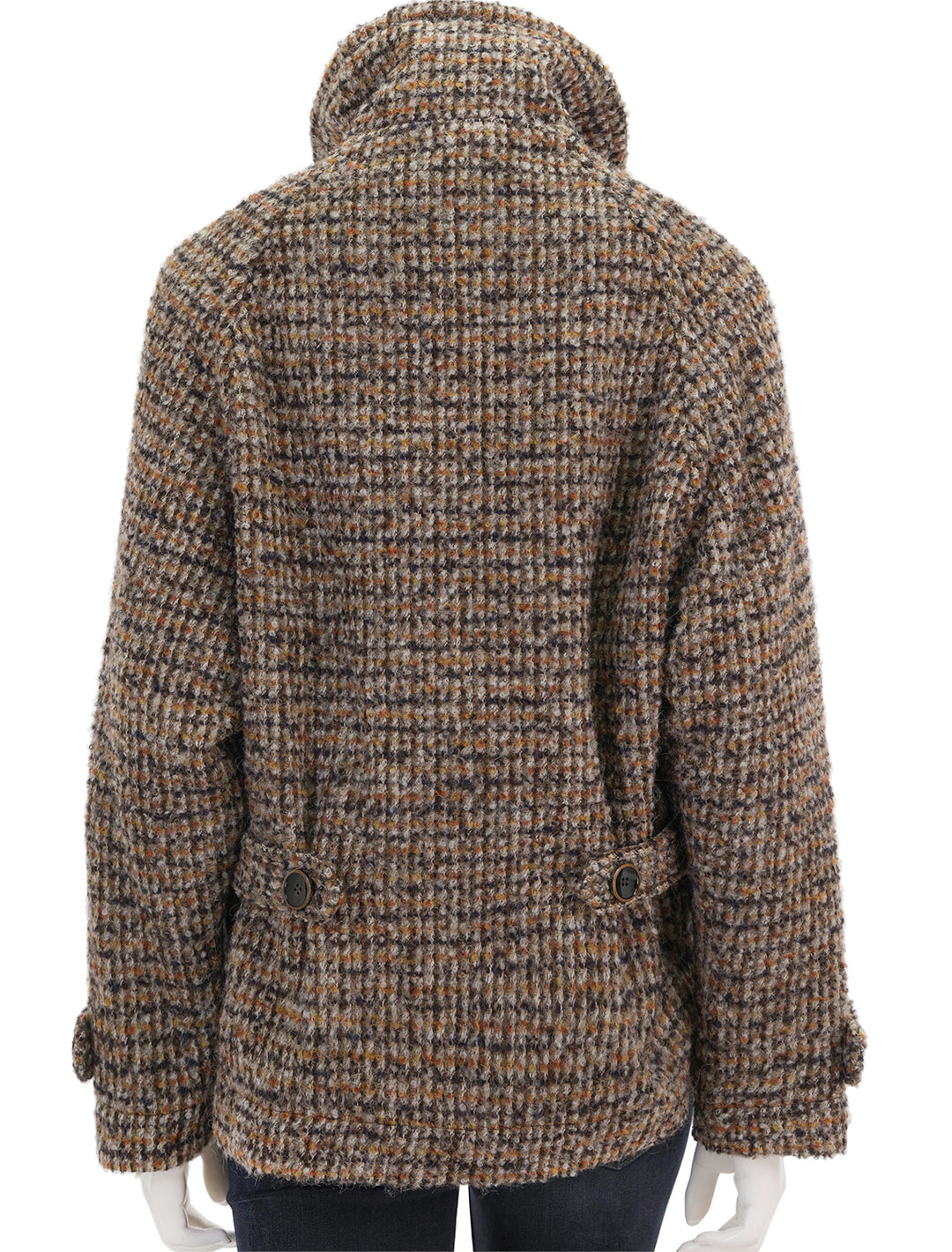 Back view of Sessun's lee valley jacket in covent tweed.